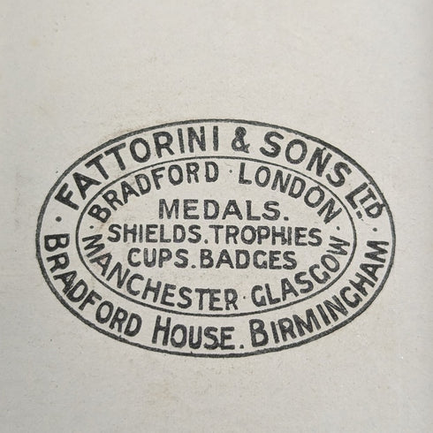 1928年 英国ヴィンテージ 純銀製シールド型フォブ Fattorini & Sons ケース入
